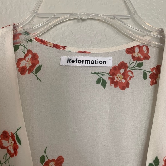 NWOT Reformation Lucky Floral Print Wrap Dress - Picture 8 of 8